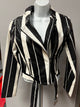 Striped Faux Leather Jacket